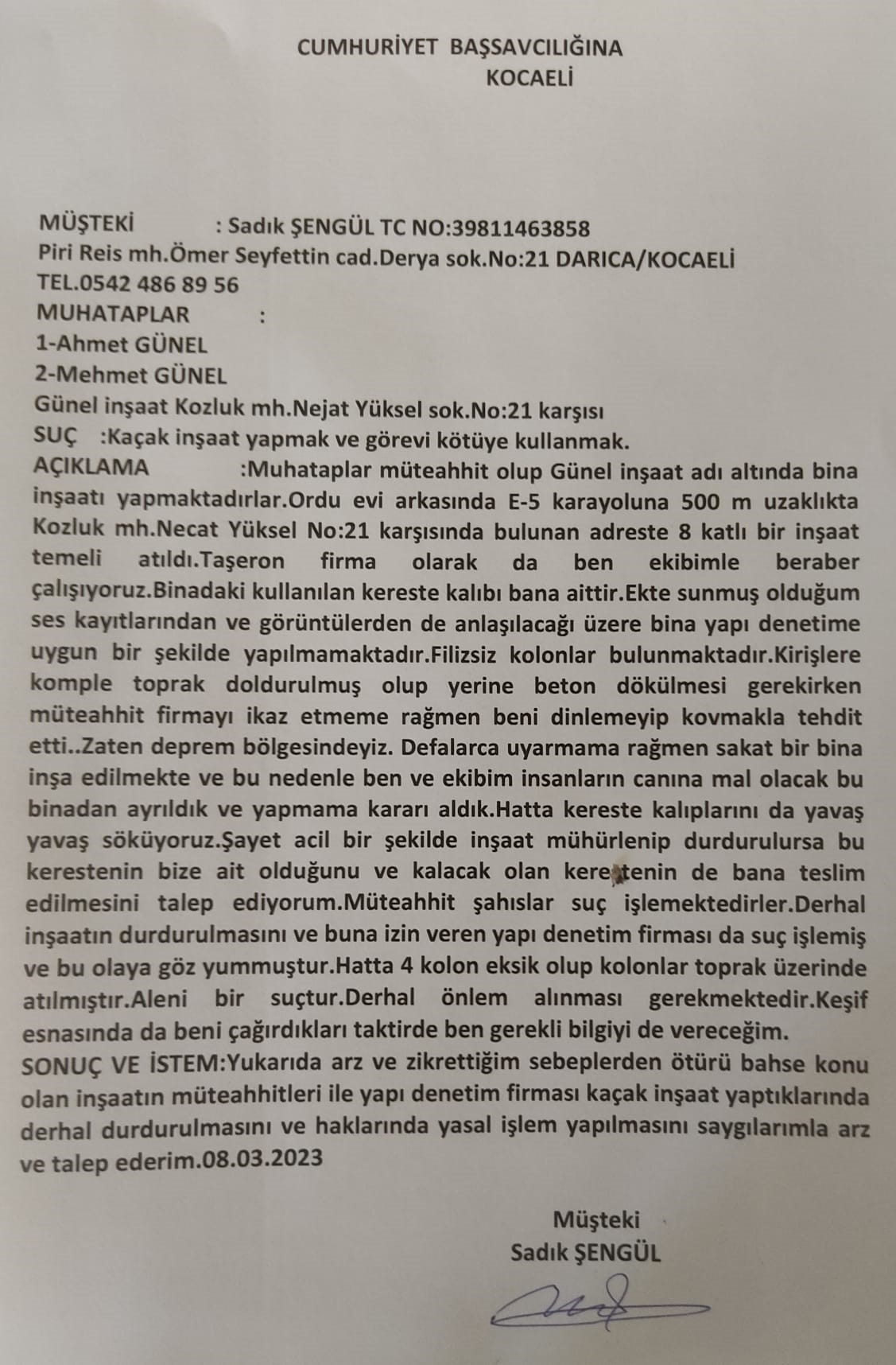 Binanın kirişlerini toprakla doldurdular