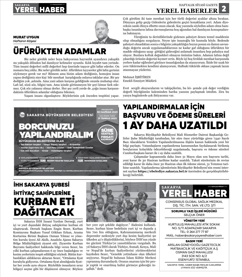 Sakarya Yerel Haber Gazetesi 5.Sayısı Çıktı