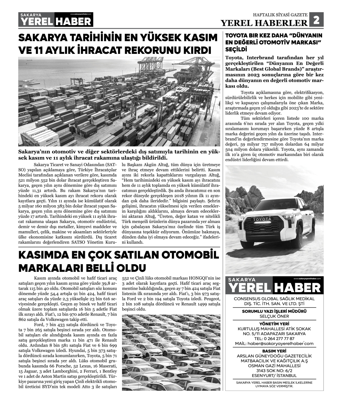 Sakarya Yerel Haber Gazetesi 32.Sayısı Çıktı