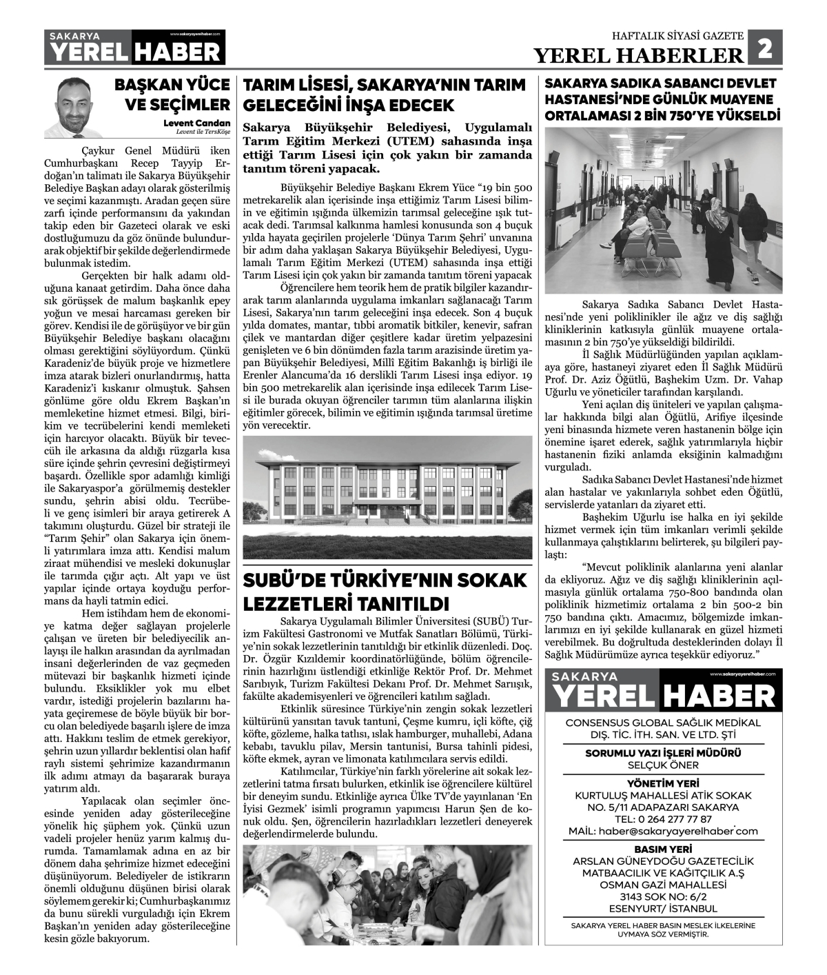 Sakarya Yerel Haber Gazetesi 34.Sayısı Çıktı