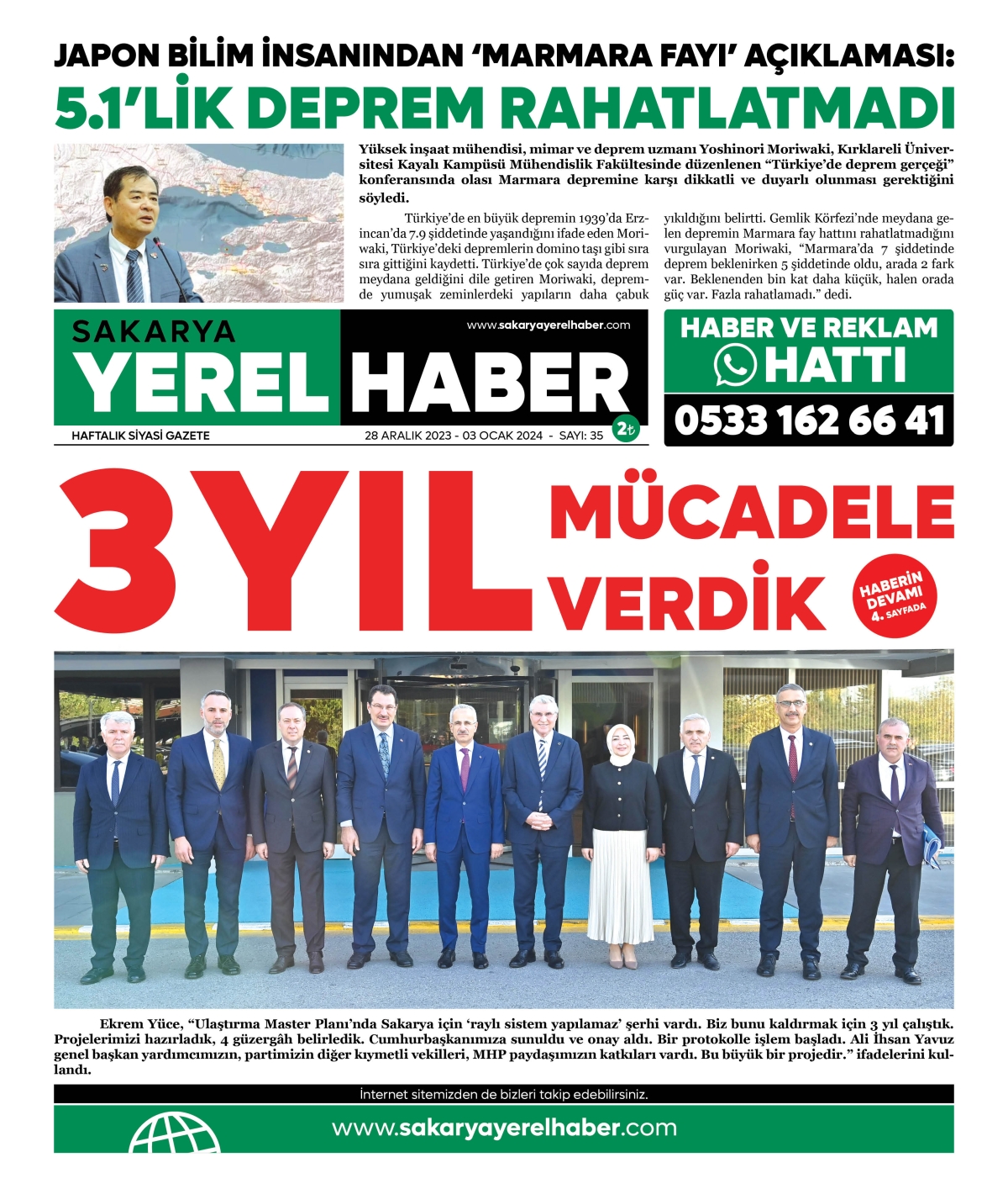 Sakarya Yerel Haber Gazetesi 35.Sayısı Çıktı 