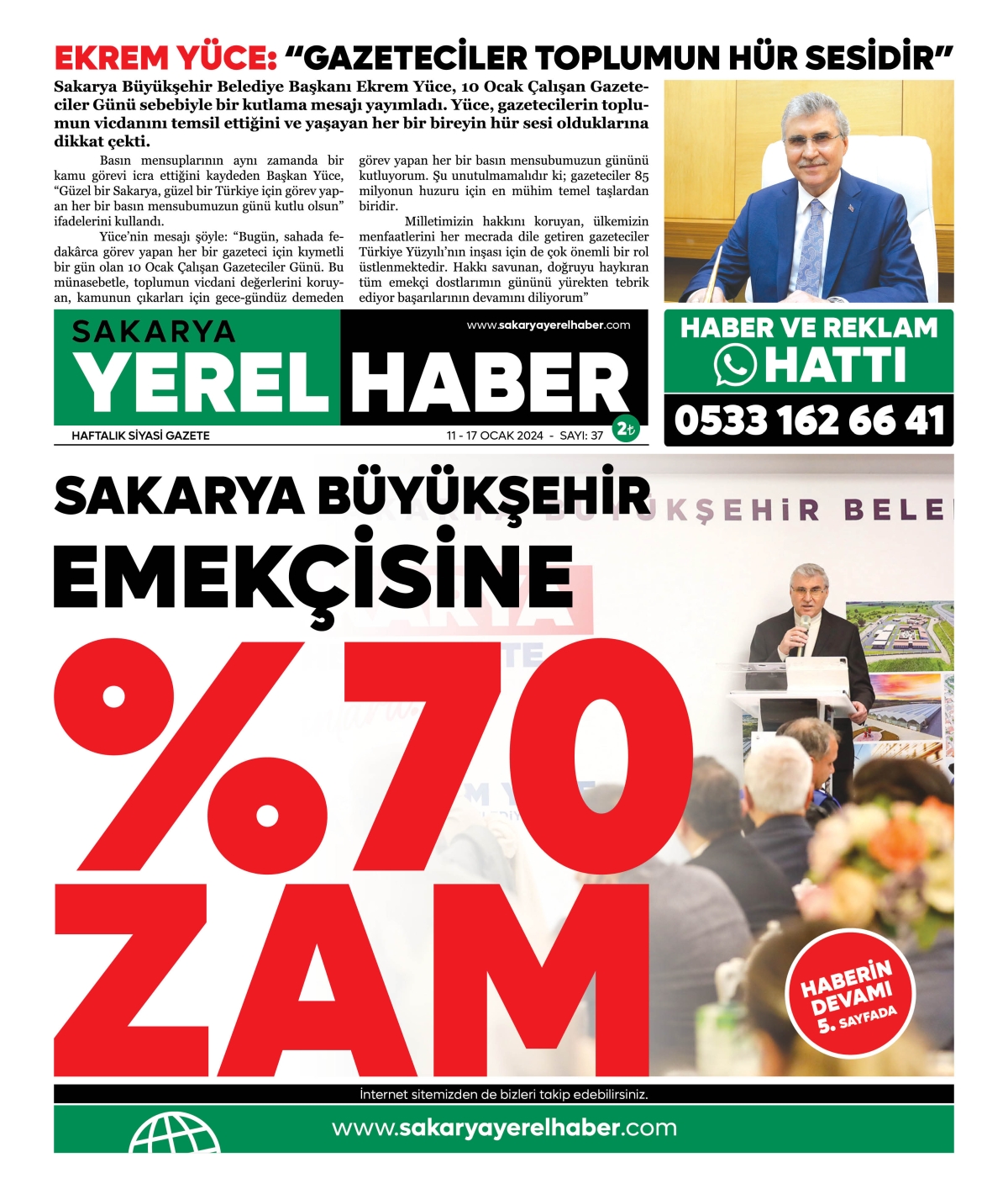 Sakarya Yerel Haber Gazetesi 37. Sayısı Çıktı