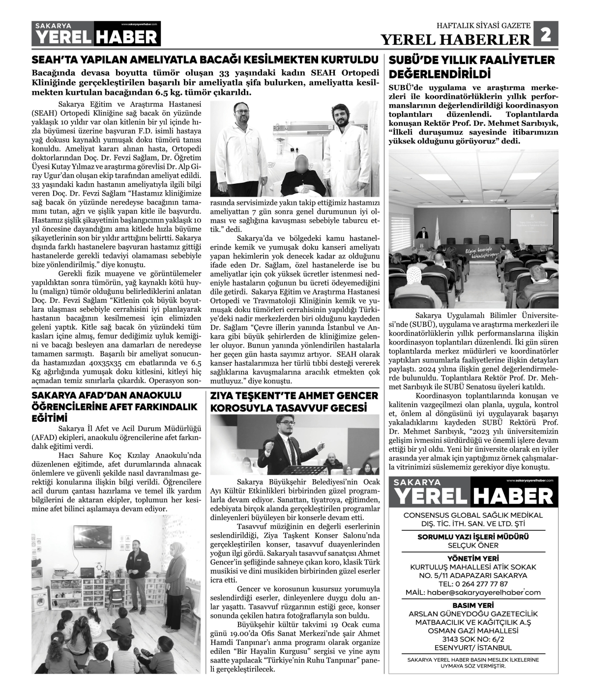 Sakarya Yerel Haber Gazetesi 38. Sayısı Çıktı