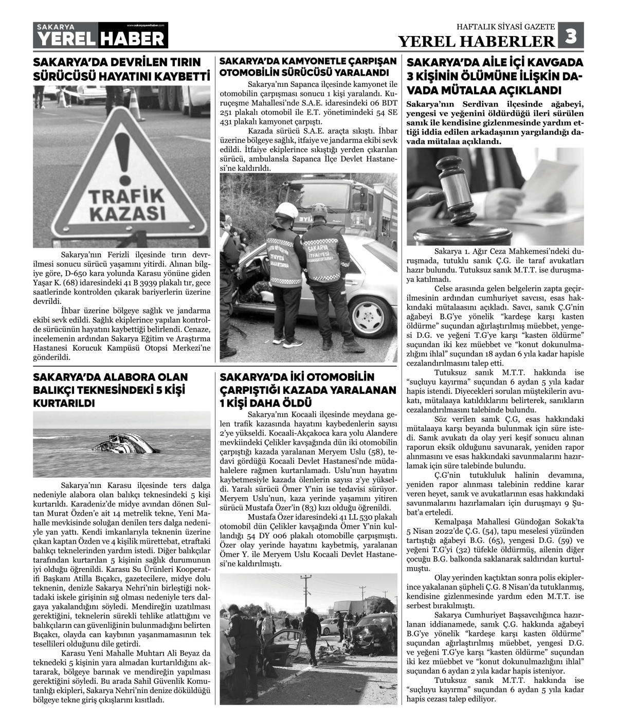 Sakarya Yerel Haber Gazetesi 38. Sayısı Çıktı