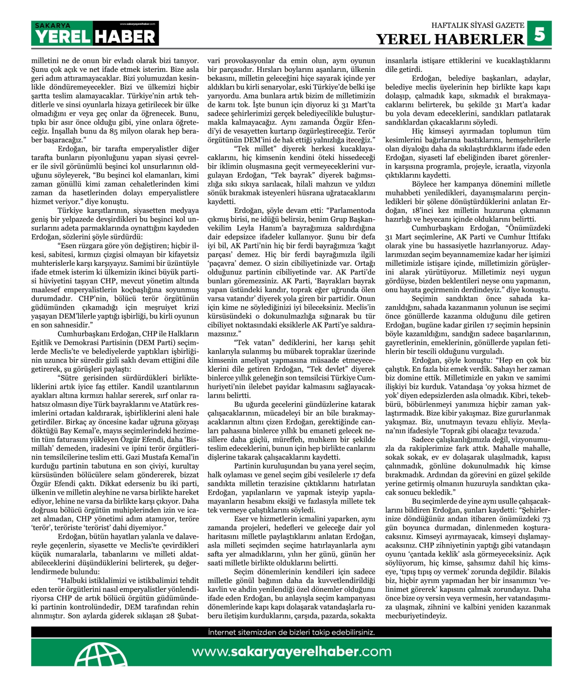Sakarya Yerel Haber Gazetesi 38. Sayısı Çıktı
