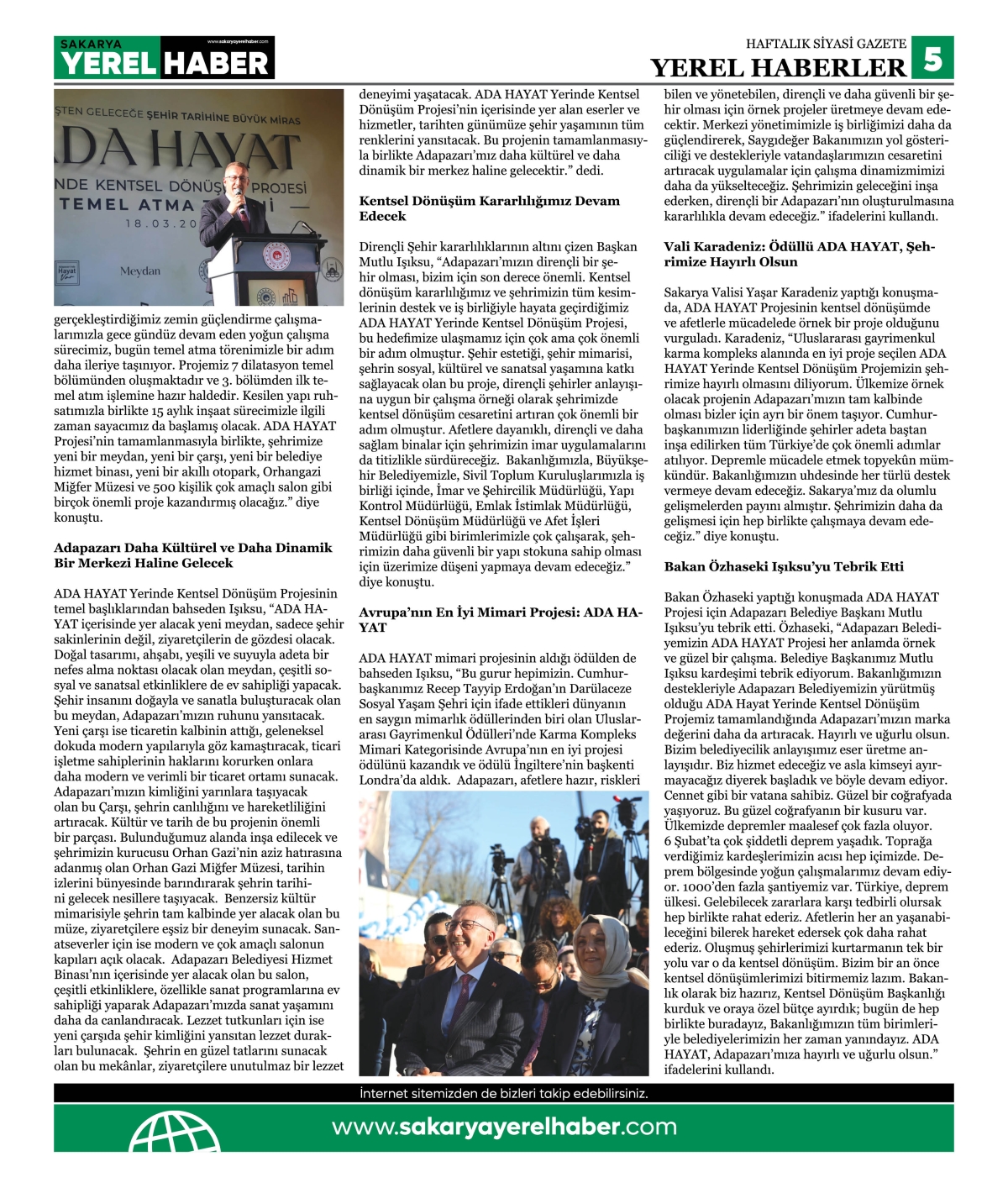 Sakarya Yerel Haber Gazetesi 46. Sayısı Çıktı