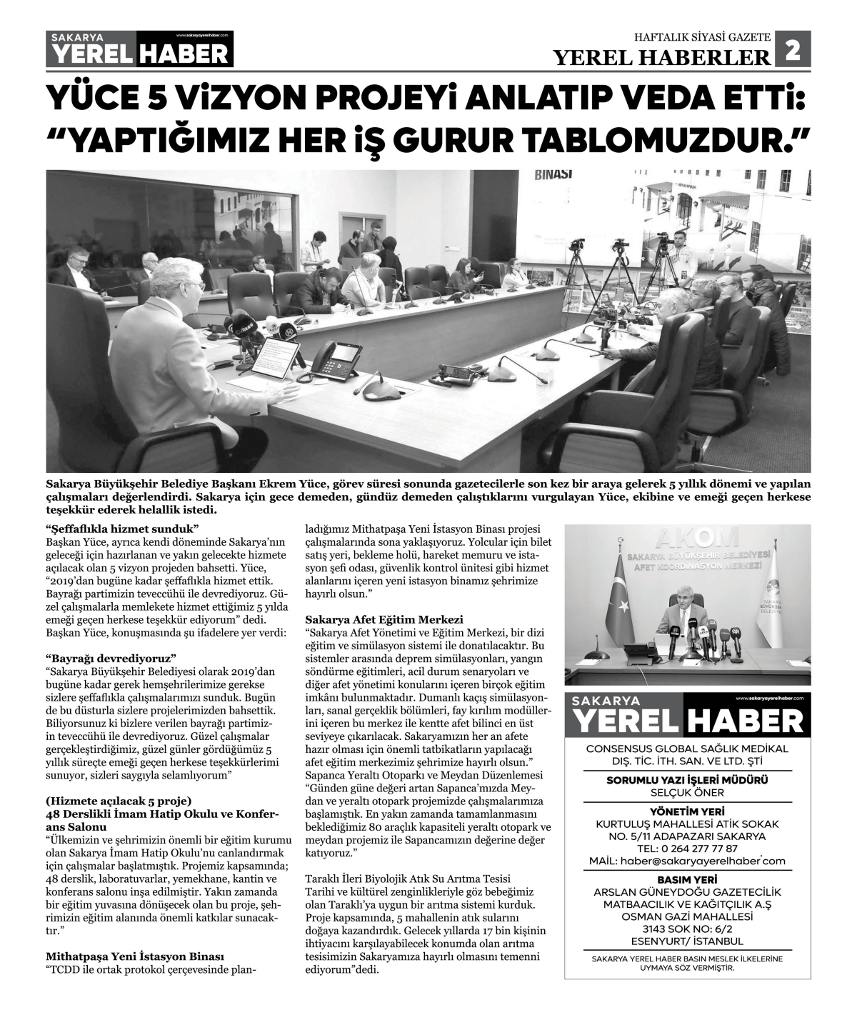 Sakarya Yerel Haber Gazetesi 47. Sayısı Çıktı