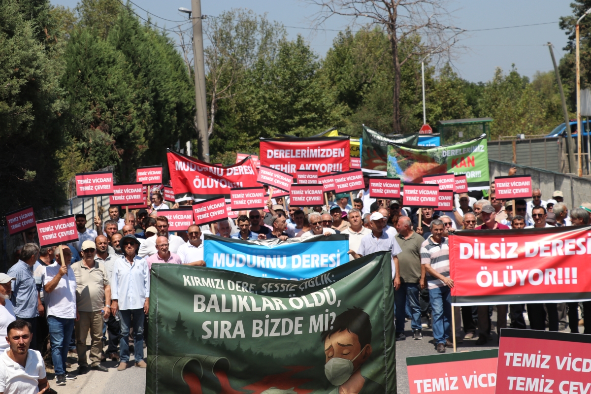 Mudurnu Deresi'ni kirlettiği iddiasıyla protesto düzenledi