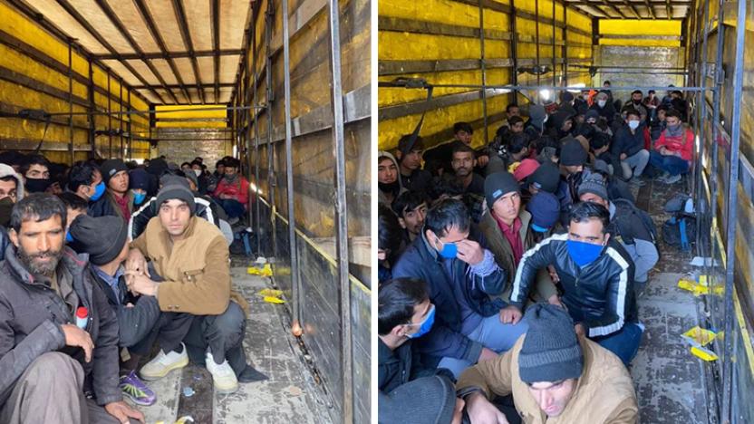 Tırda 95 düzensiz göçmen yakalandı