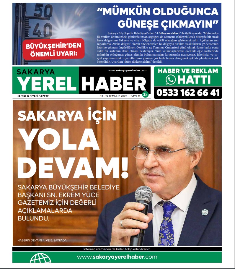 Sakarya Yerel Haber Gazetesi 11.Sayısı Çıktı