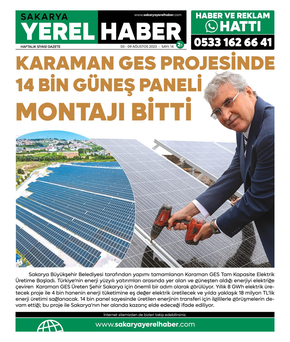 Sakarya Yerel Haber Gazetesi 14.Sayısı Çıktı