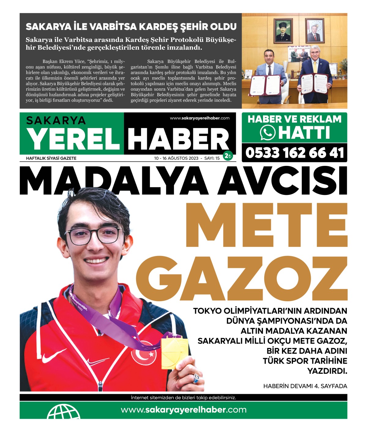 Sakarya Yerel Haber Gazetesi 15.Sayısı Çıktı