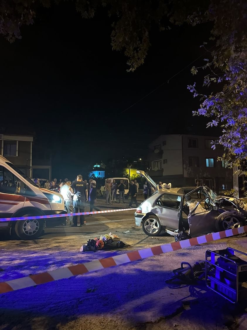 54 plakalı ağaca çarpan otomobildeki kadın hayatını kaybetti