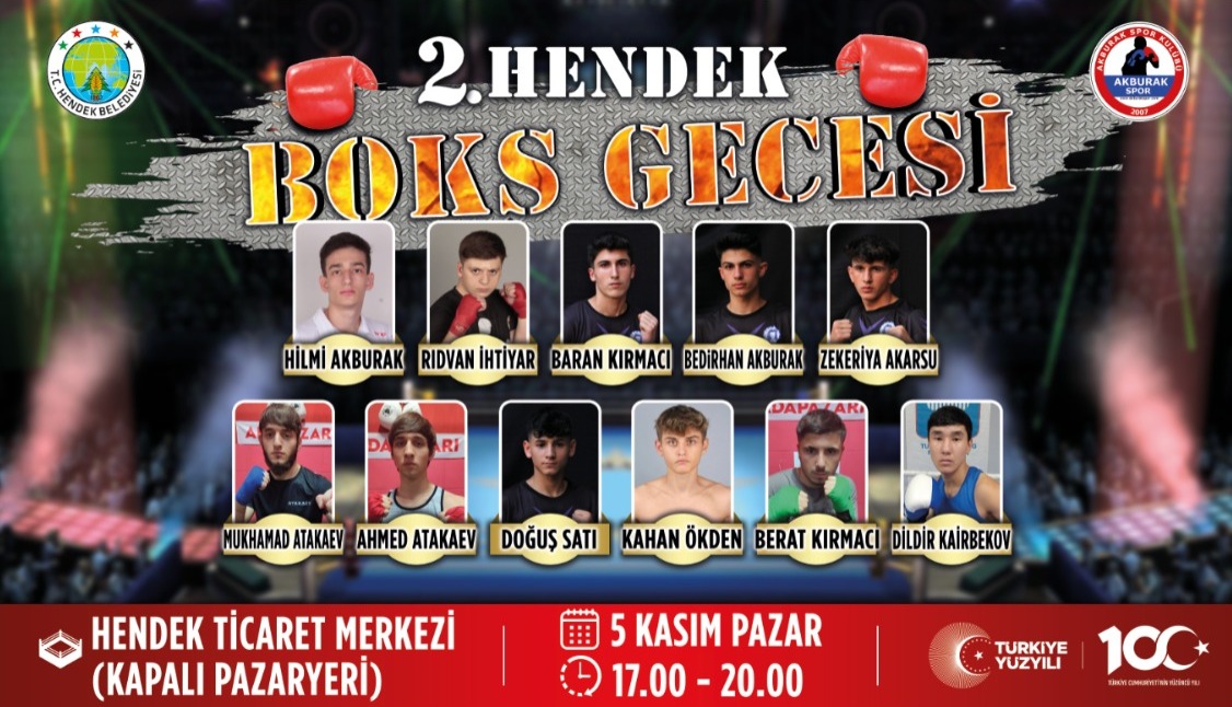 2. Hendek Boks Turnuvası 5 Kasım’da Kapalı Pazar Yerinde