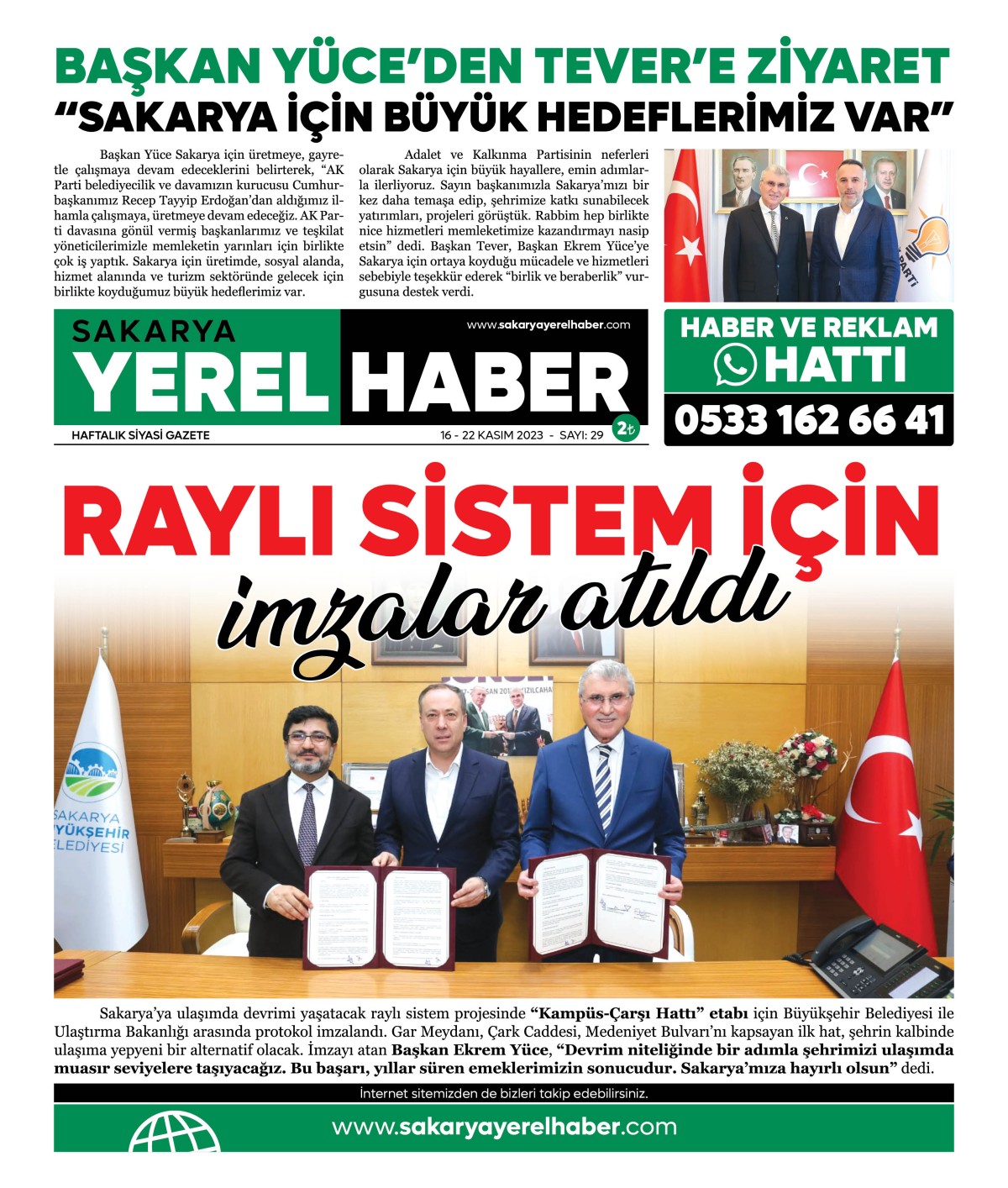 Sakarya Yerel Haber Gazetesi 29.Sayısı Çıktı