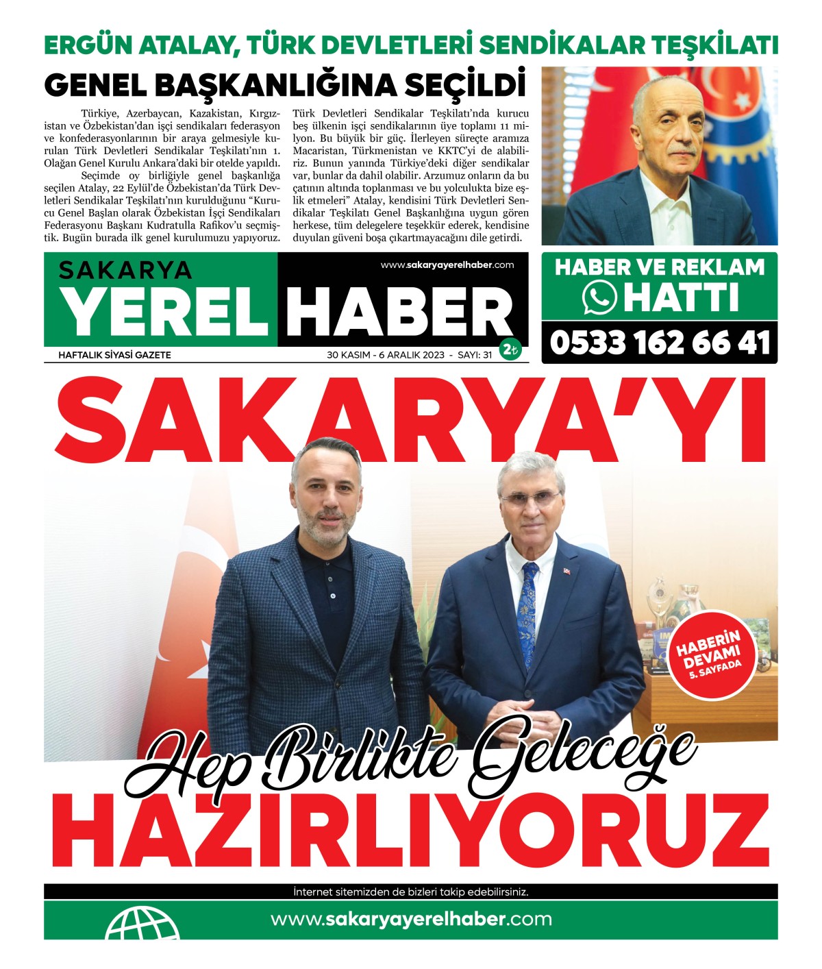 Sakarya Yerel Haber Gazetesi 31.Sayısı Çıktı