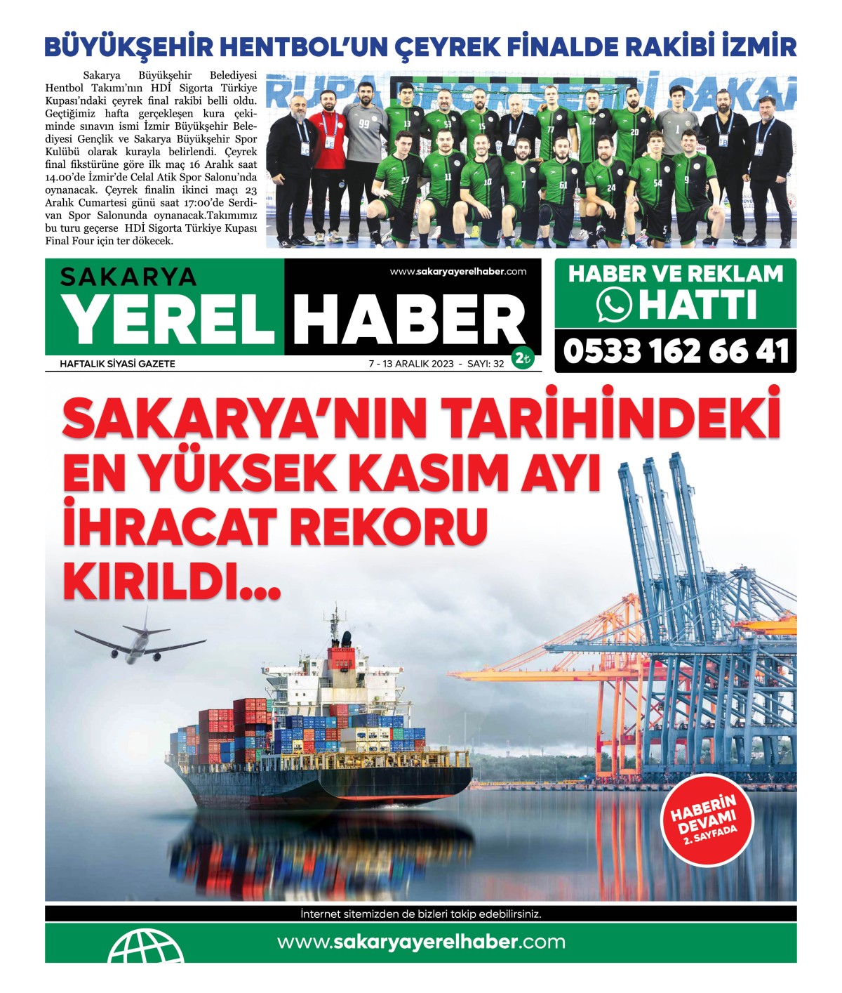 Sakarya Yerel Haber Gazetesi 32.Sayısı Çıktı