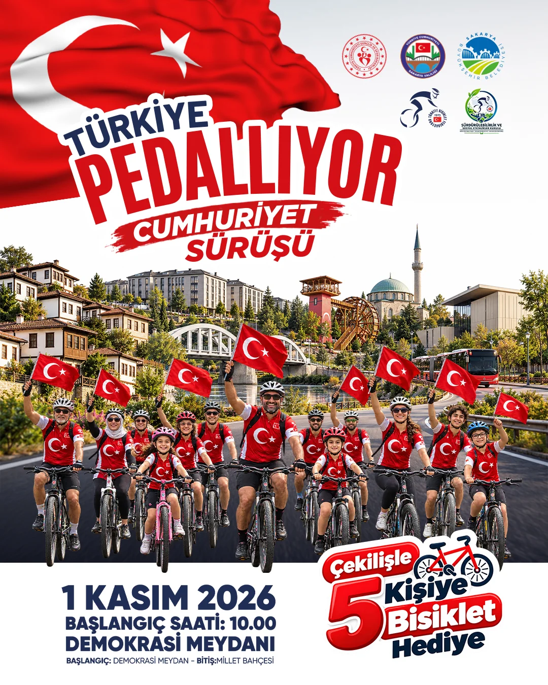 Cumhuriyet coşkusu pedallarla şehre yayılacak