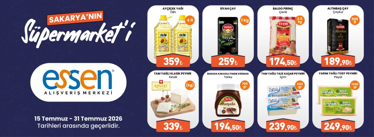 Sakarya'nın süpermarketi Essen'de indirimler devam