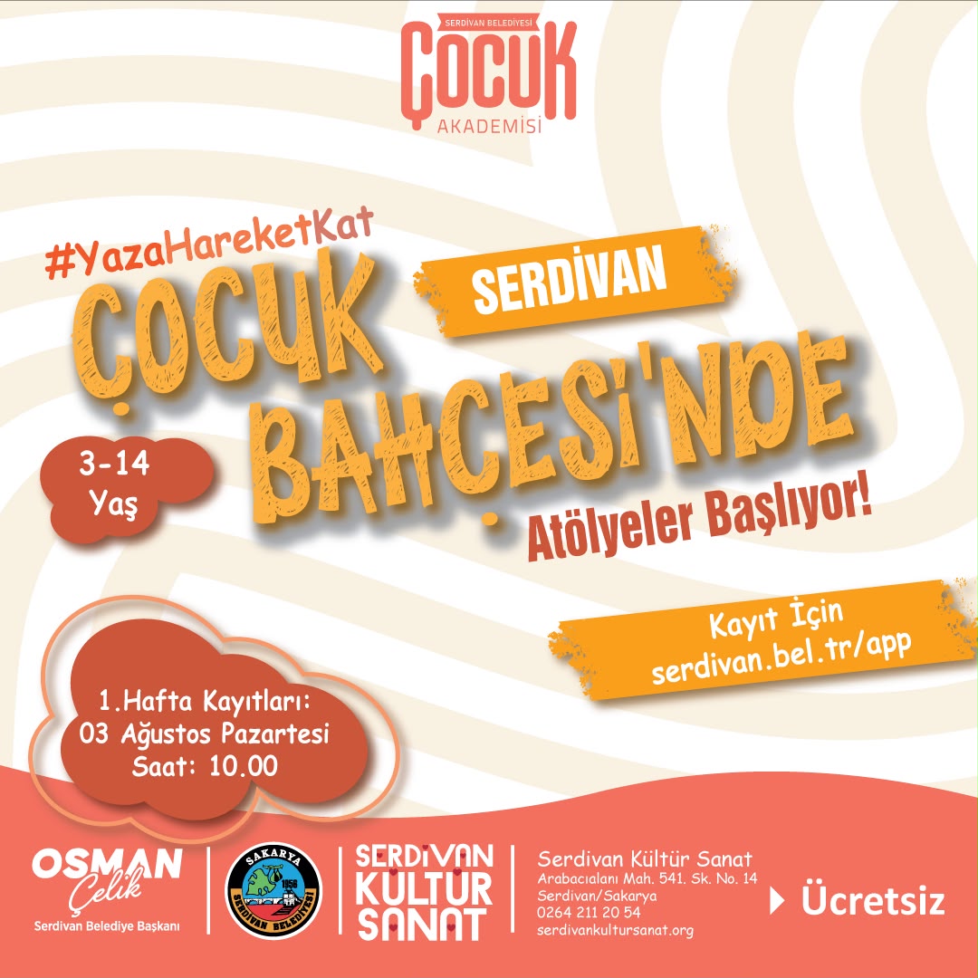 Serdivan Çocuk Akademisi'nde Atölyeler Başlıyor