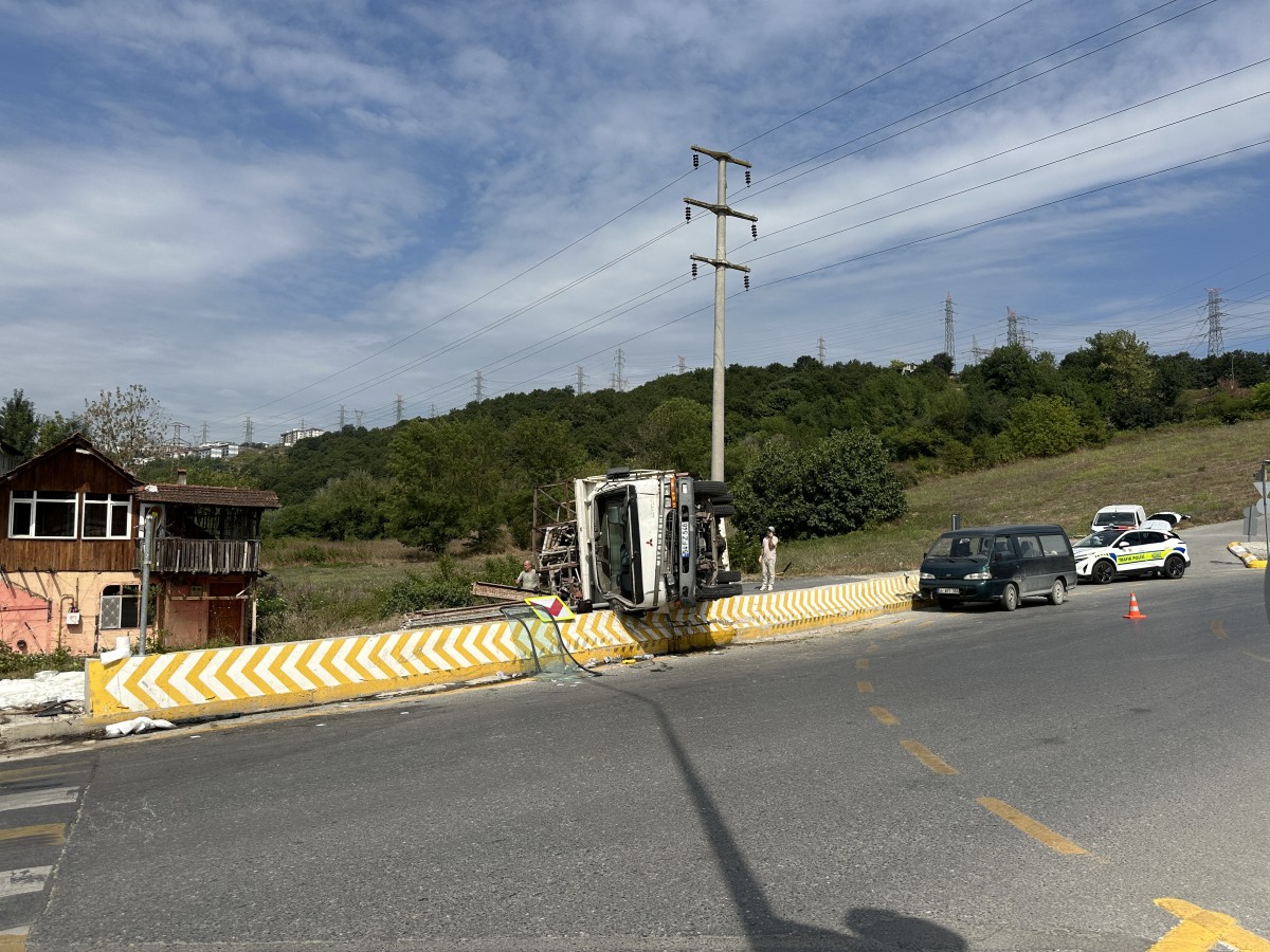 Sakarya'da devrilen kamyonetteki 1 kişi yaralandı