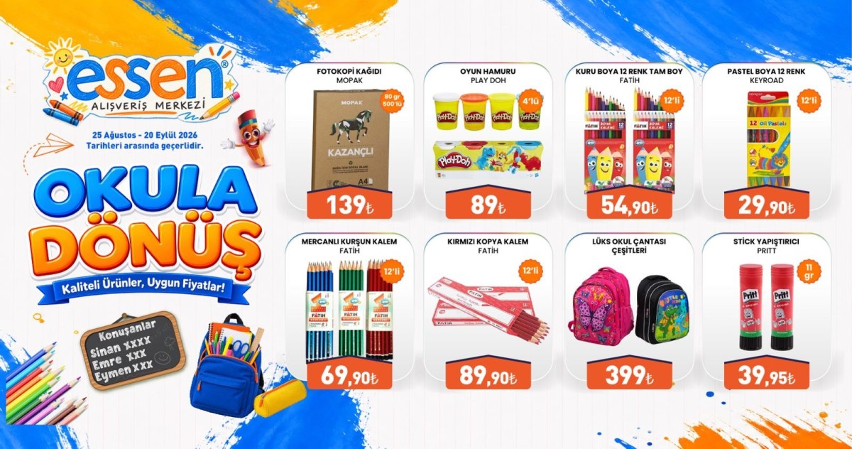 ESSEN ALIŞVERİŞ MERKEZLERİNDE OKULA DÖNÜŞ KAMPANYASI