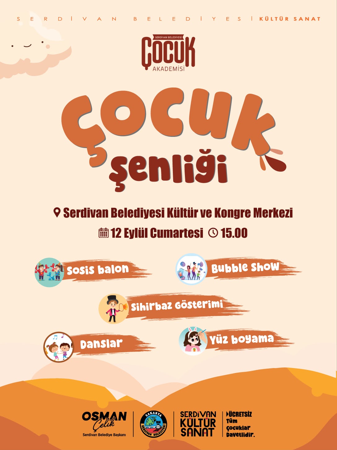 Serdivan’da Çocuklar İçin Kahkaha ve Eğlence Dolu Cumartesi